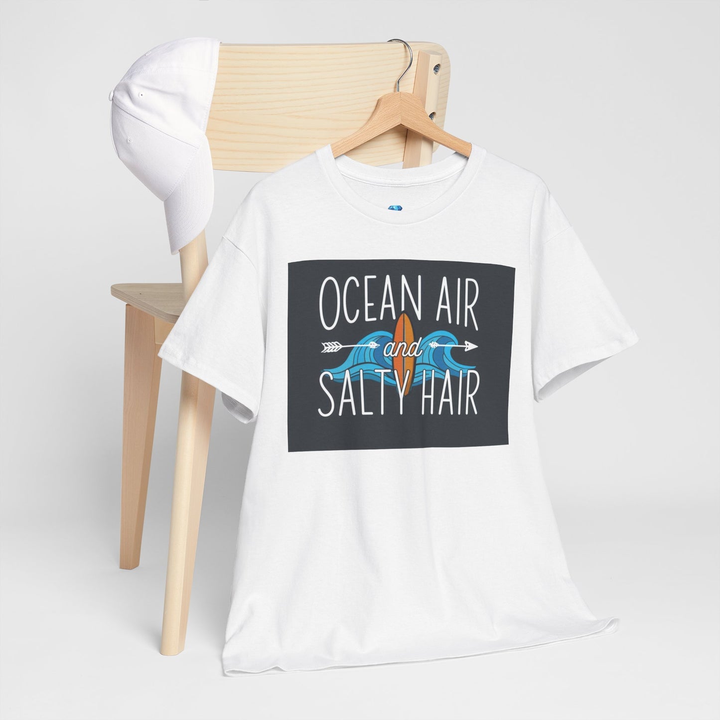 Ocean Air & Salty Hair Unisex Heavy Cotton Tee - Beach Vibes T-Shirt
