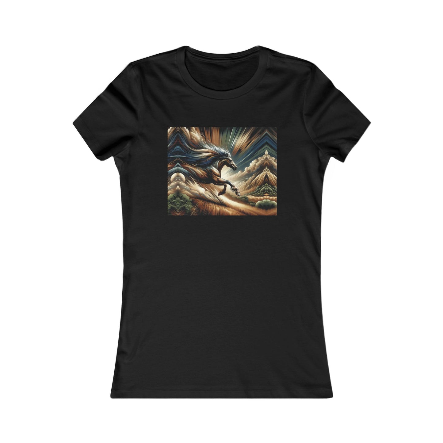 Horse Women's Tee - Nature Scene Design