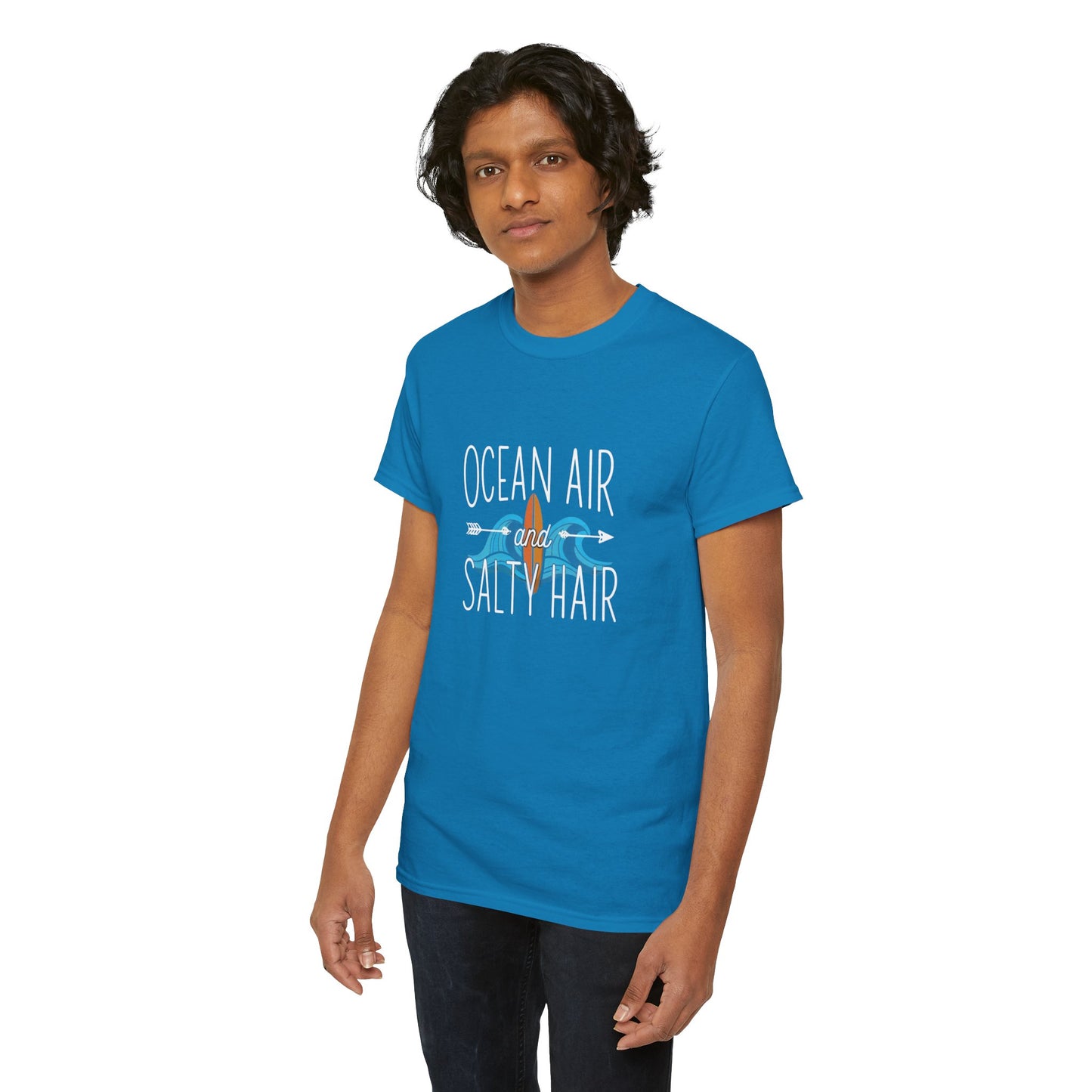 Ocean Air & Salty Hair Unisex Heavy Cotton Tee - Beach Vibes T-Shirt