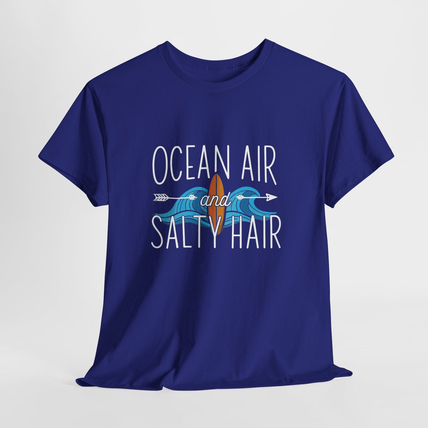 Ocean Air & Salty Hair Unisex Heavy Cotton Tee - Beach Vibes T-Shirt