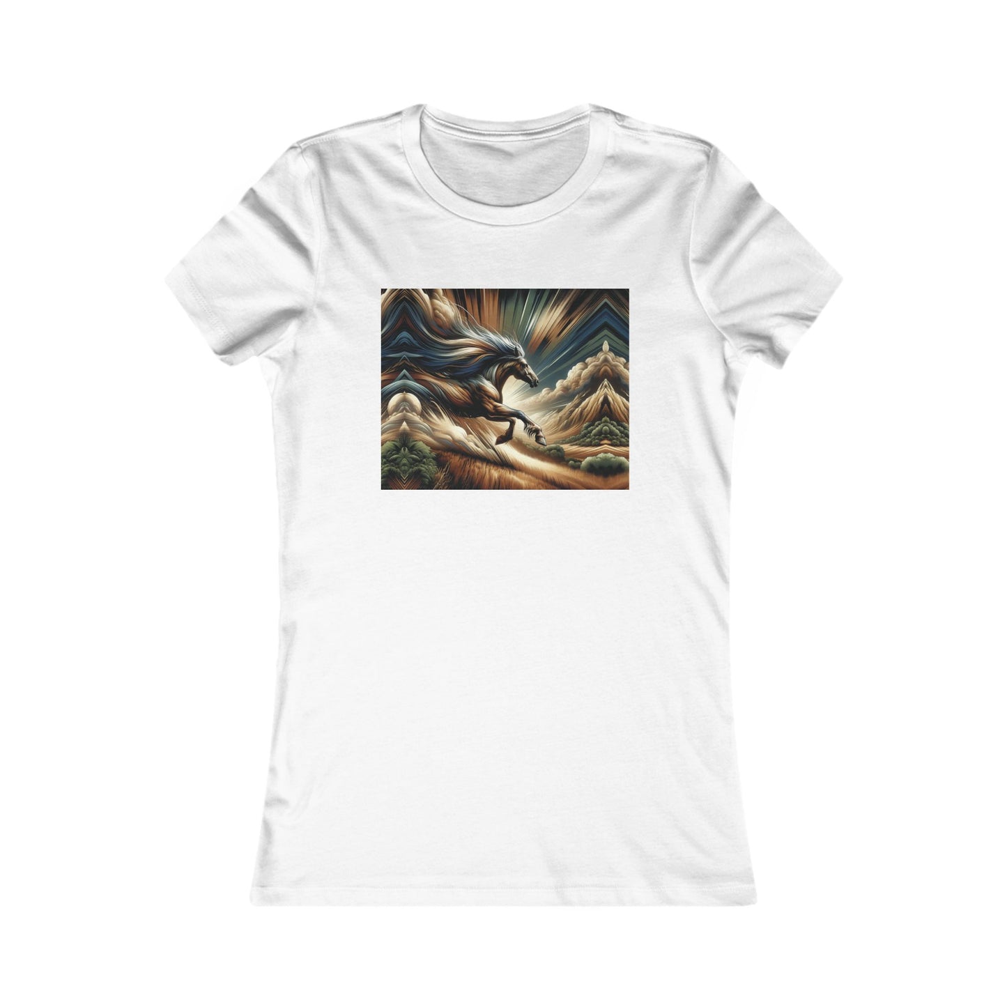 Horse Women's Tee - Nature Scene Design