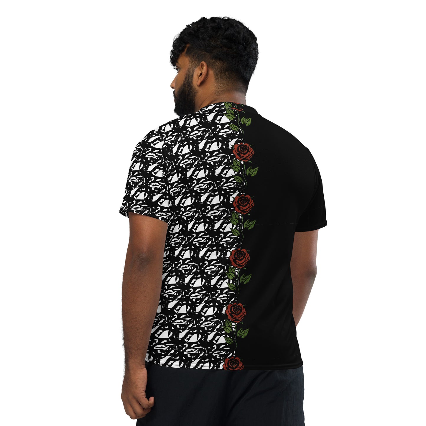 Black and White Rose Jersey Shirt B&T+