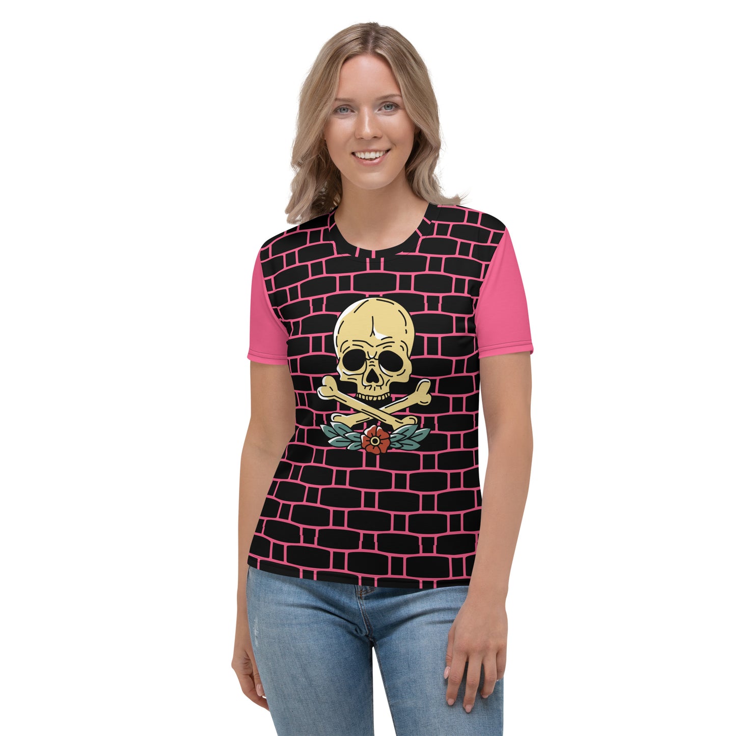 Pink Pirate Bones Women's T-shirt