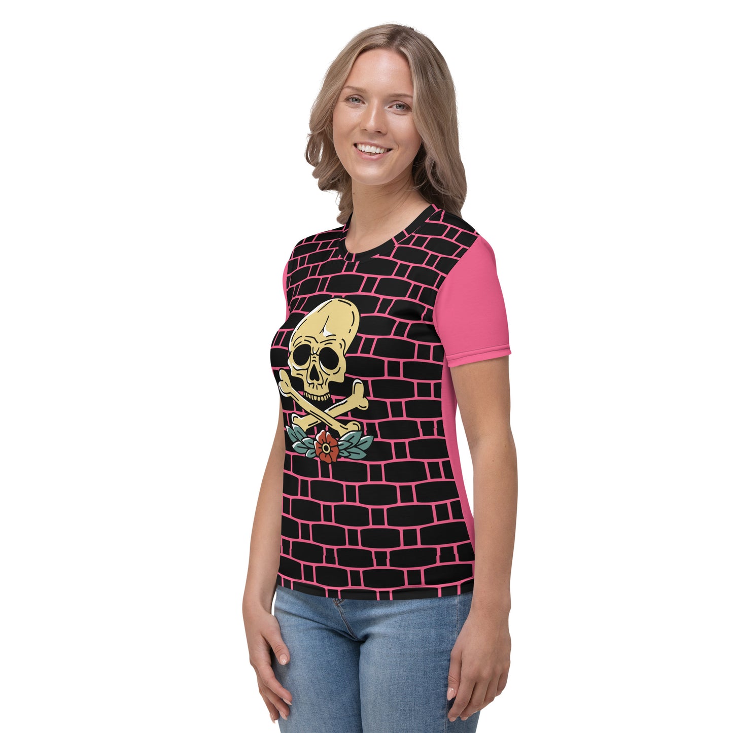 Pink Pirate Bones Women's T-shirt