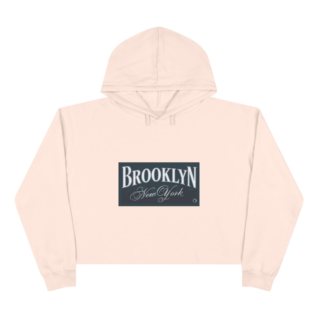 Brooklyn Crop Hoodie Cream Flat view