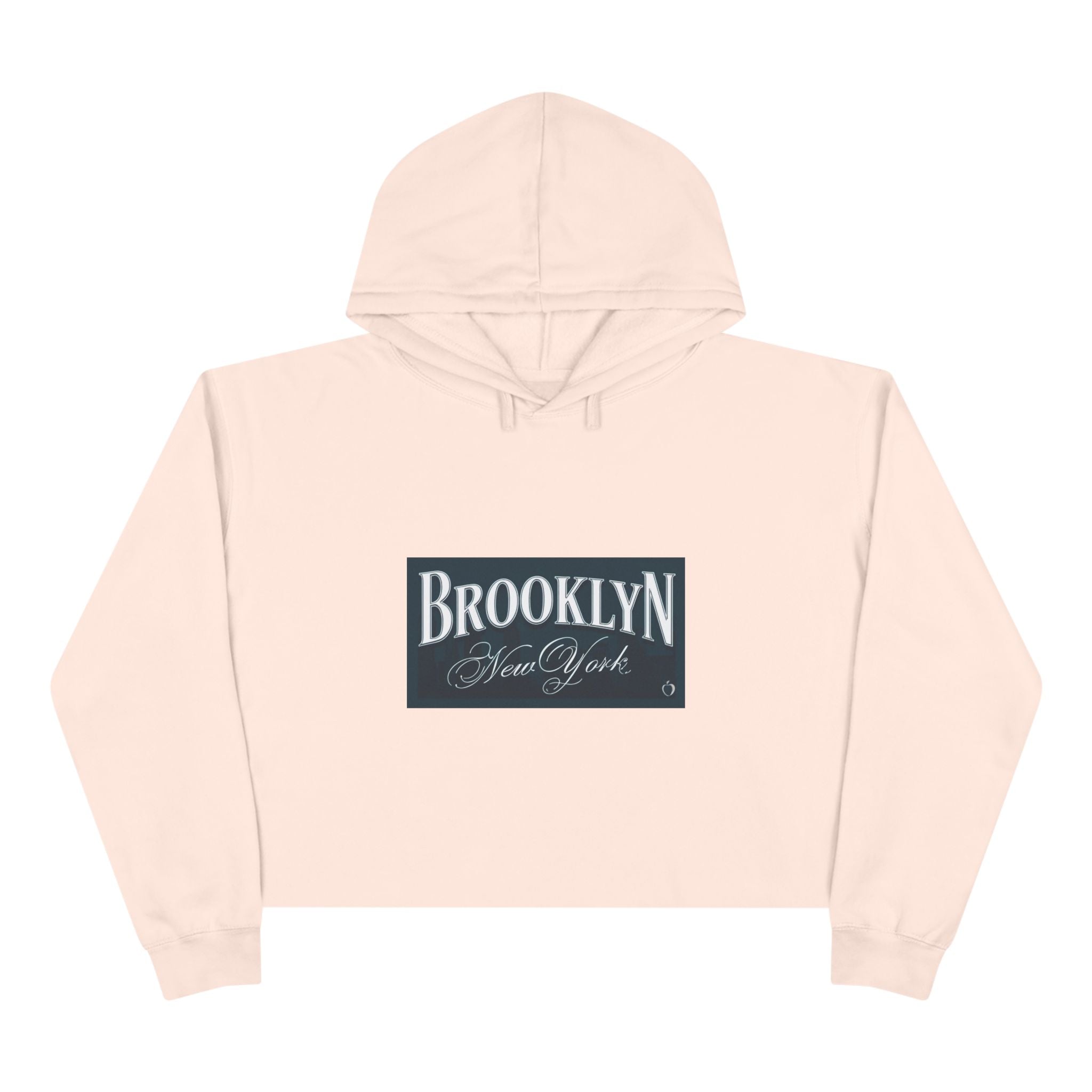 Brooklyn Crop Hoodie Cream Flat view