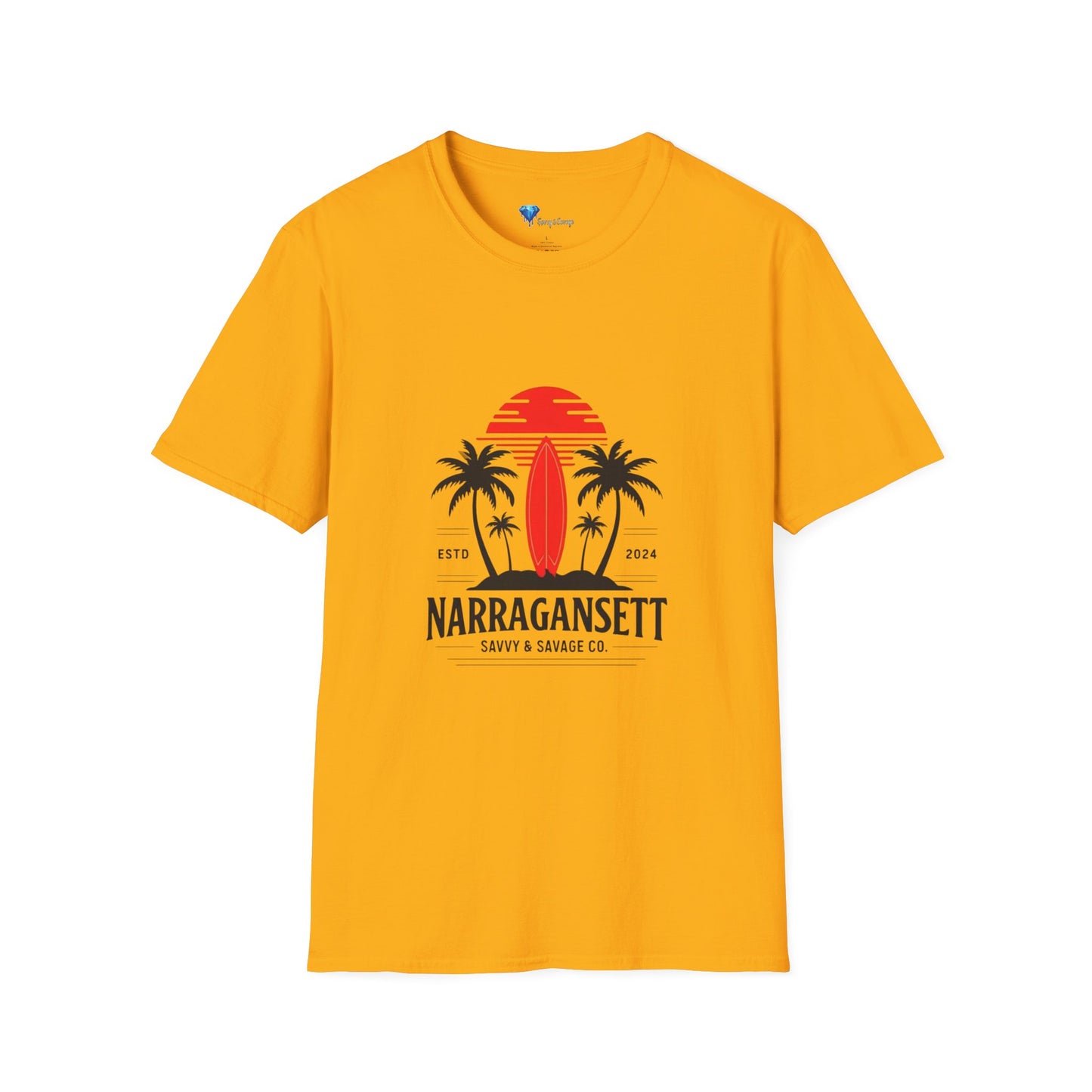 Narragansett Sunset Palm Softstyle T-Shirt | Casual Summer Vibes