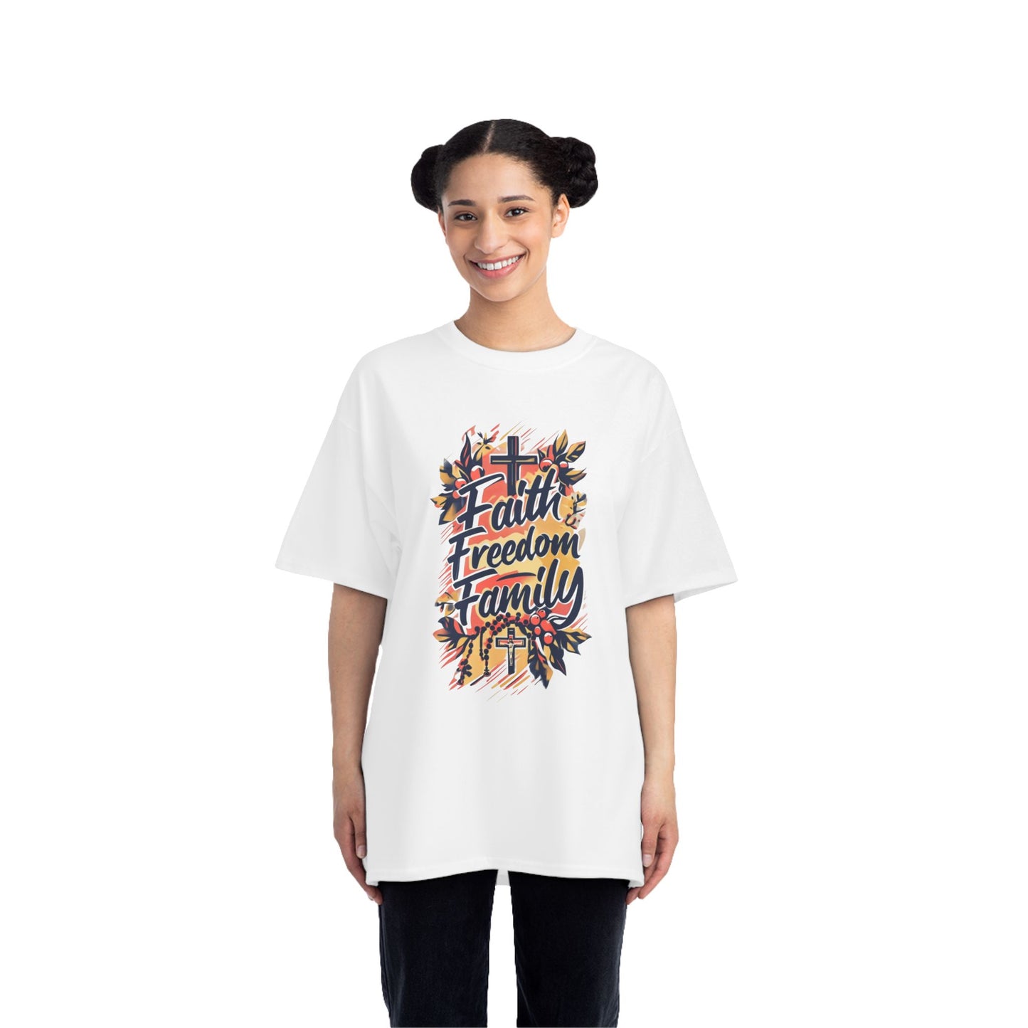 Faith Freedom Family Short-Sleeve T-Shirt | Inspirational Tee for Everyday Wear