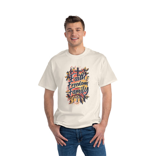 Faith Freedom Family Short-Sleeve T-Shirt | Inspirational Tee for Everyday Wear