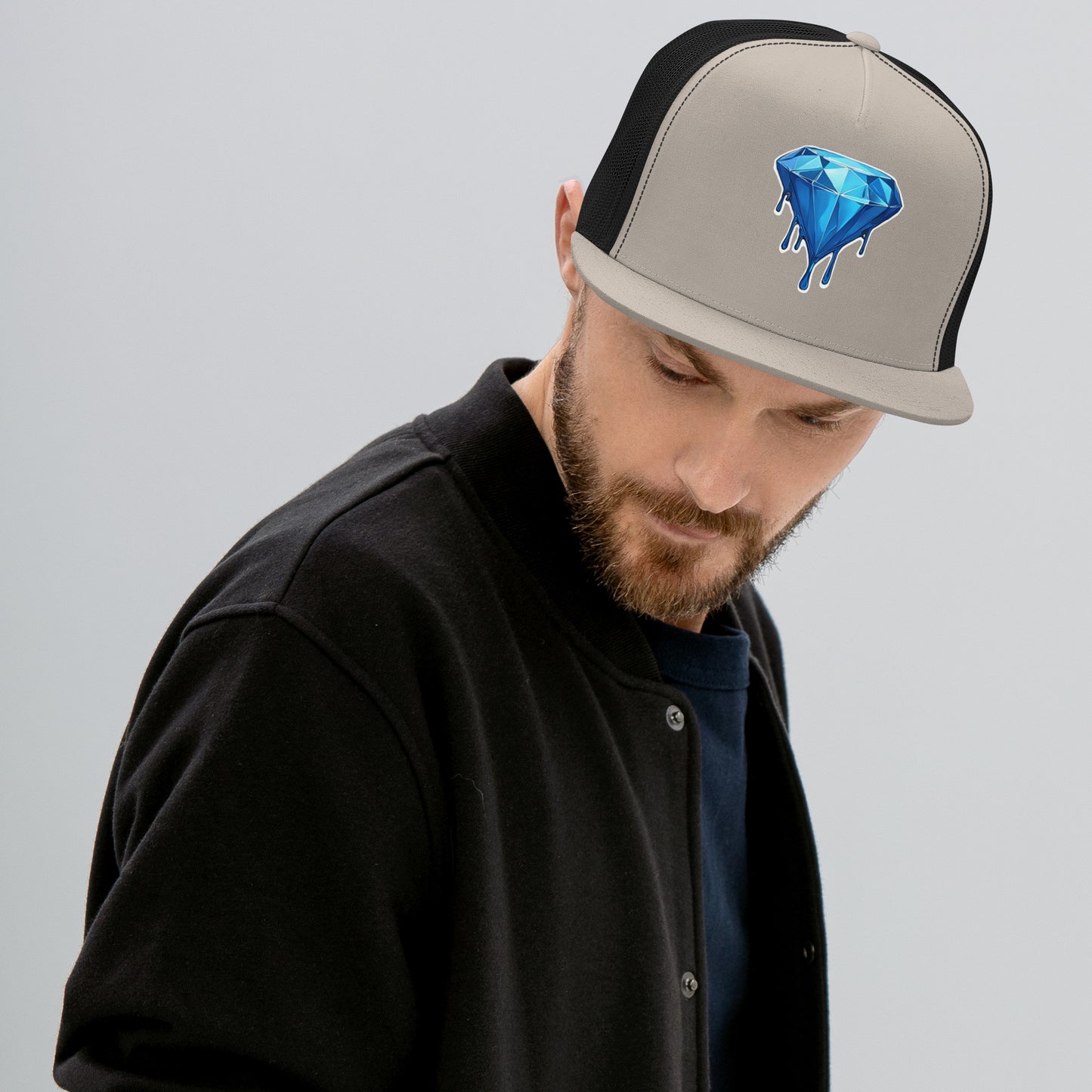 Blue Diamond Drip Trucker Hat