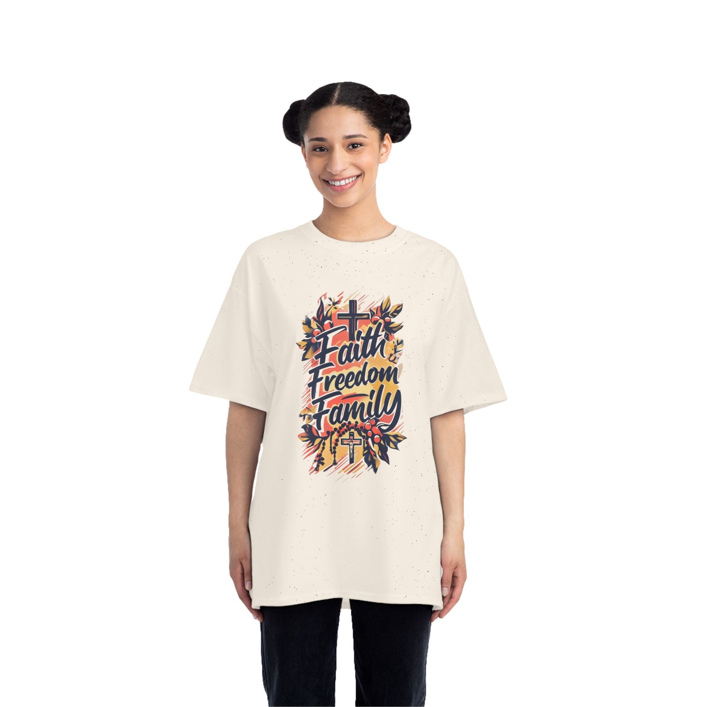 Faith Freedom Family Short-Sleeve T-Shirt | Inspirational Tee for Everyday Wear