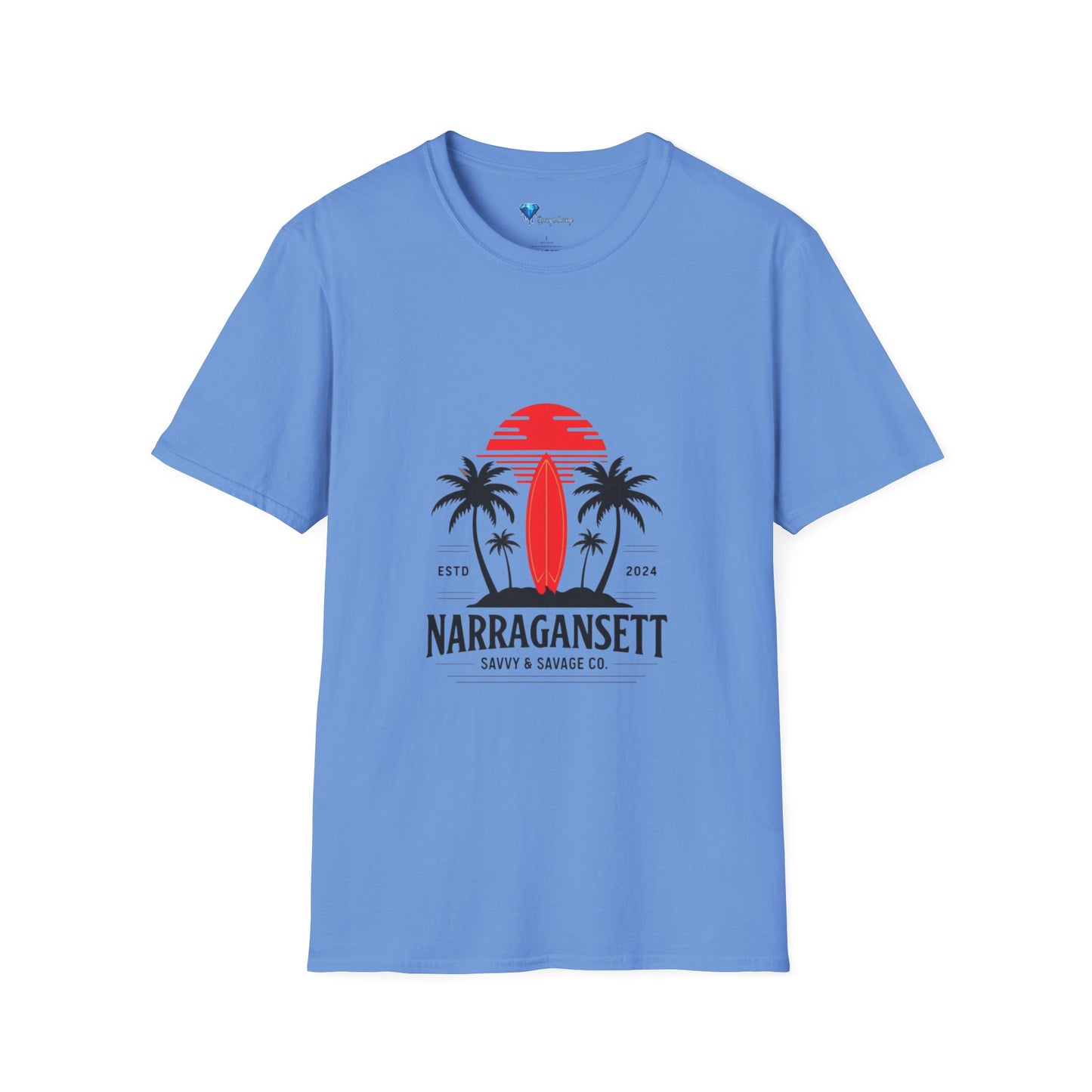 Narragansett Sunset Palm Softstyle T-Shirt | Casual Summer Vibes