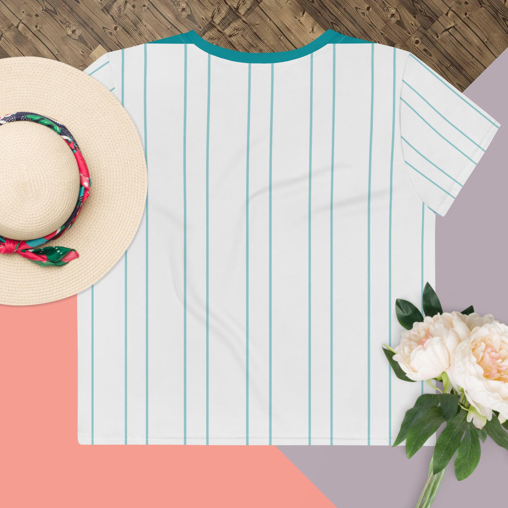Island girl pink and blue loose crop top