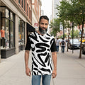 Black and White Scribble All-Over Print T-Shirt