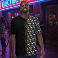 Black and White Rose All-Over Print T-Shirt