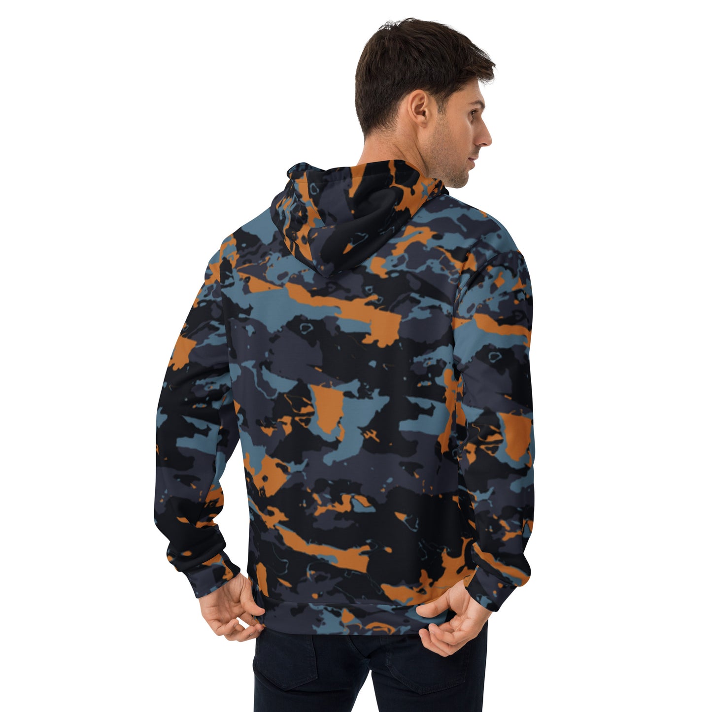 Muted Blue Camo Print Hoodie