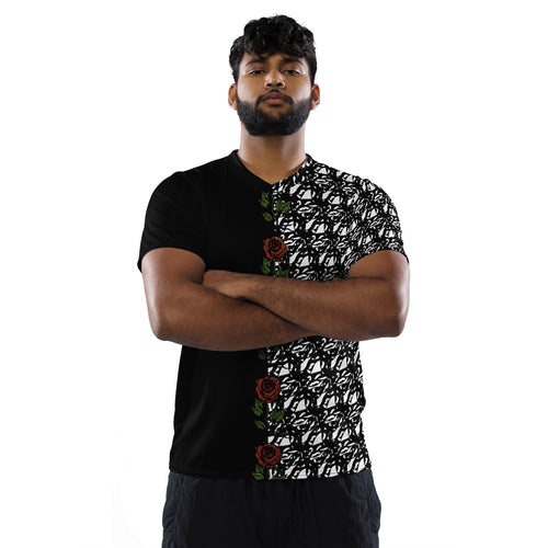 Black and White Rose Jersey Shirt B&T+