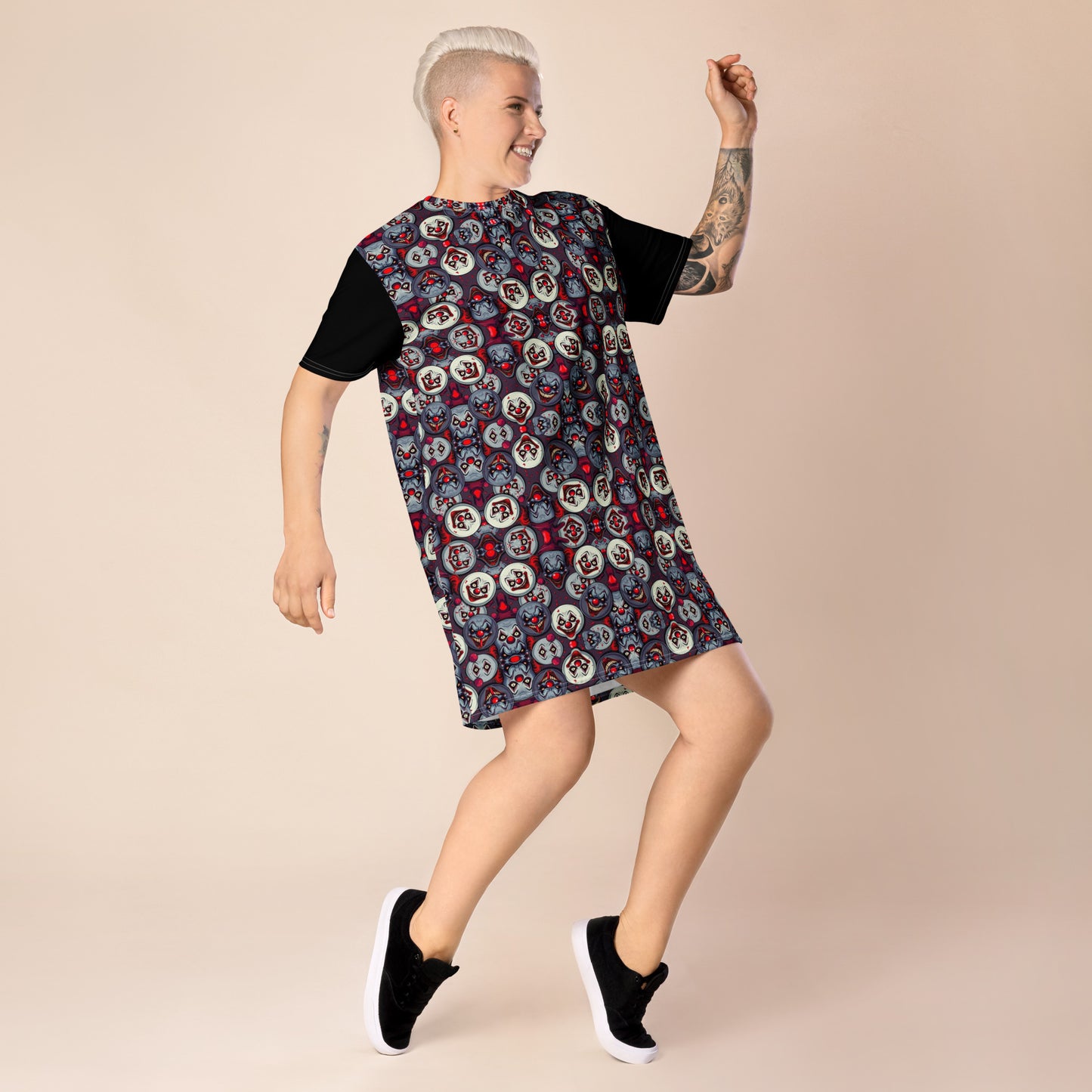 Ms. It Clown Button T-shirt Dress