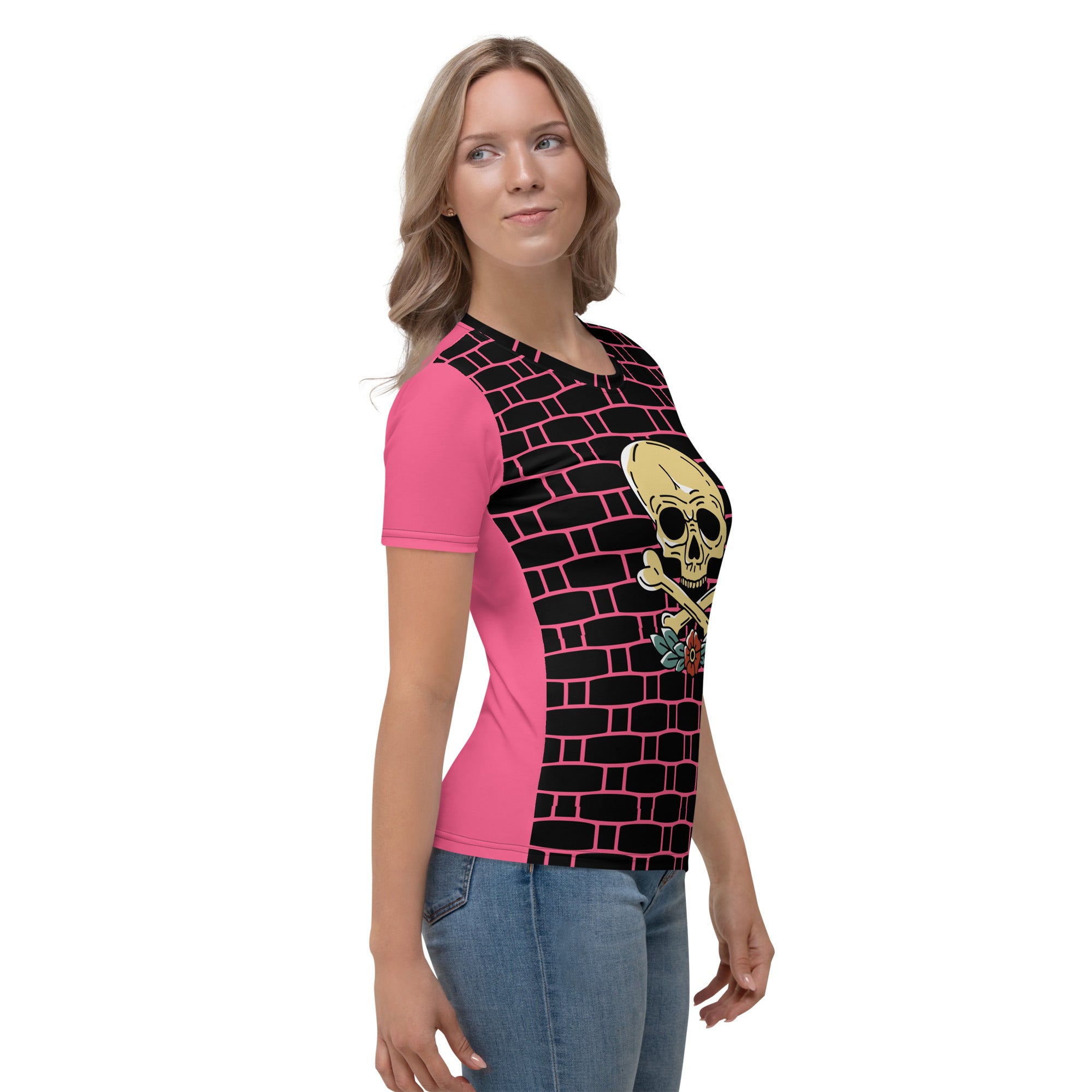 Pink Pirate Bones Women's T-shirt