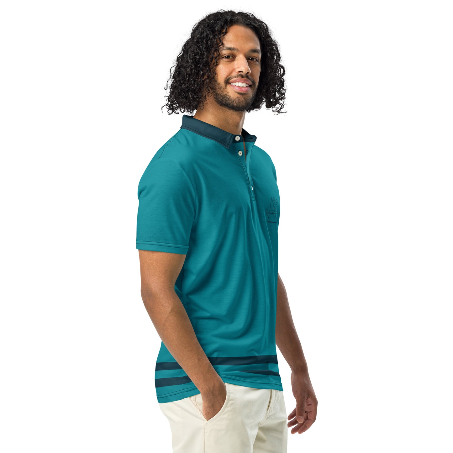 Men’s slim fit polo Teal Triangle