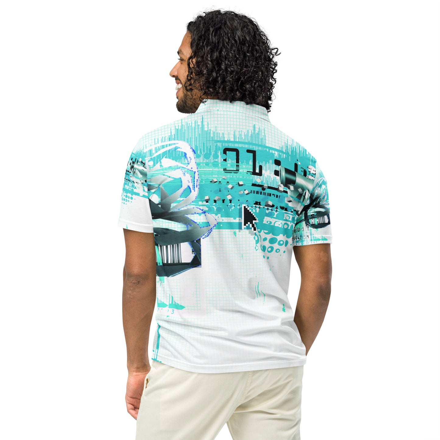 Men’s slim fit polo Turquoise Paradise