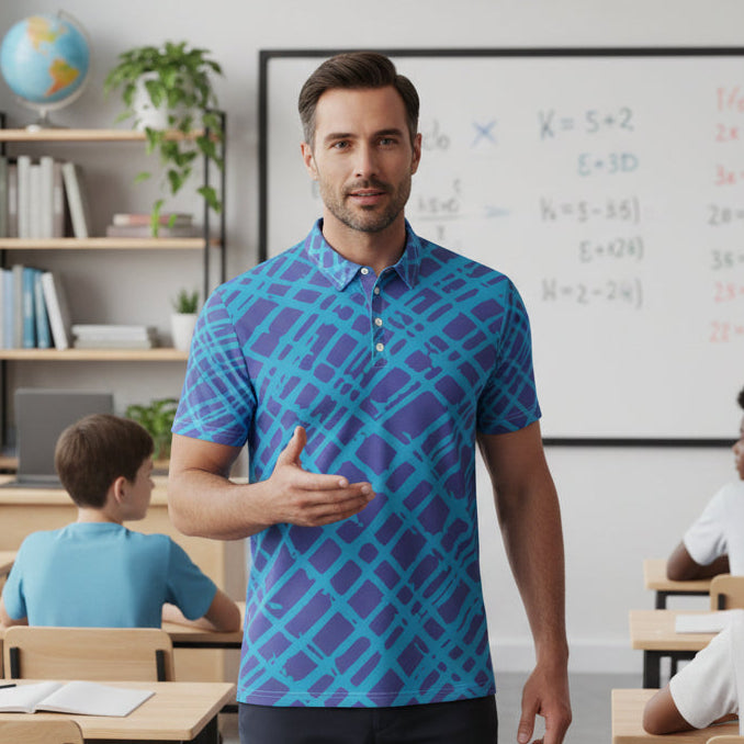 Teacher in a classroom with students and educational materials