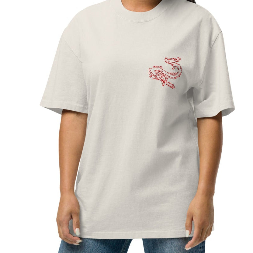 Dragon Emblem Oversized Graphic T-Shirt