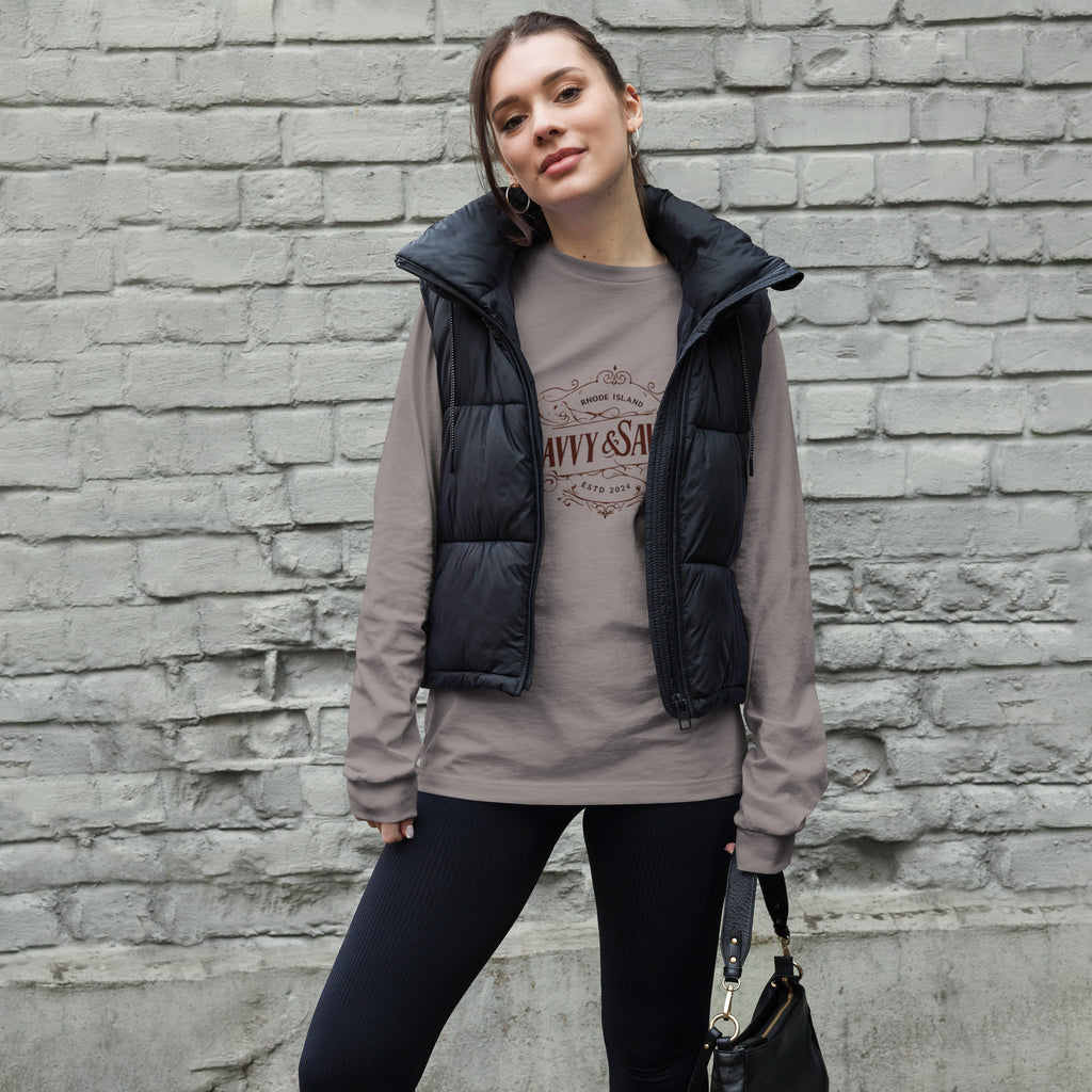 Savvy & Savage Classic Long Sleeve in gray - front view